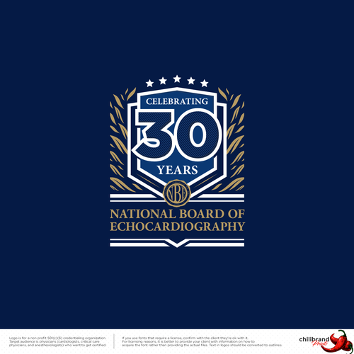 Design with the title 'National Board of Echocardiography 30 Years'