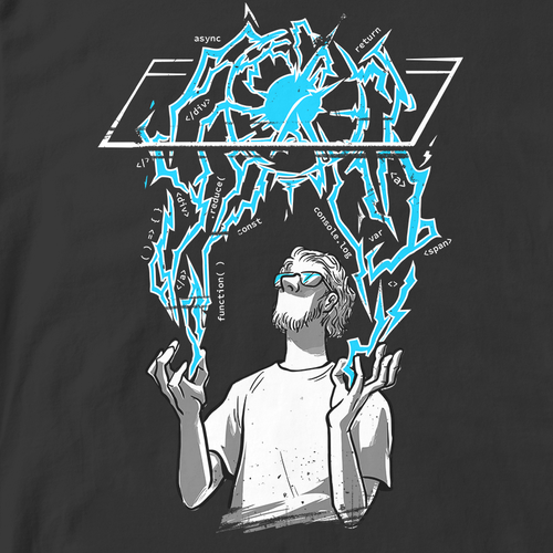 Computer t-shirt with the title 'Devs, the makers.'