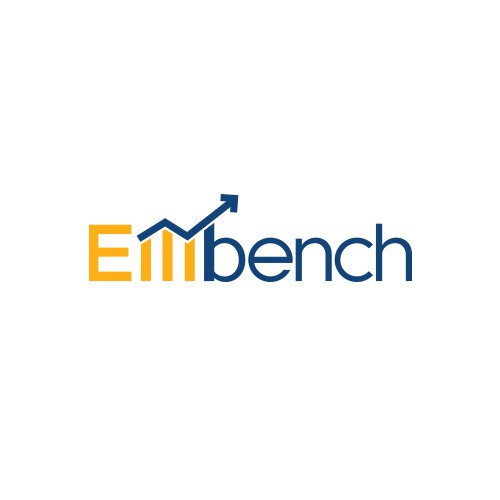 Blue and orange logo with the title 'Straight-Forward Modern Logo for Embench'