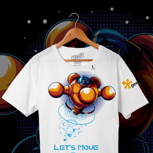 Computer t-shirt with the title 'spaceship jvm for marcinG'