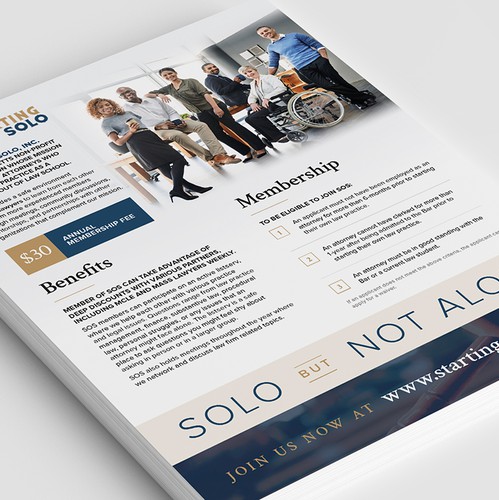 Navy design with the title 'Minimalist flyer design'