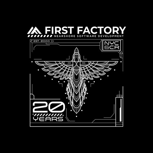 Computer t-shirt with the title 'Scarlet Macaw bird + cyber tech + mandala elements = has selected other finalist '