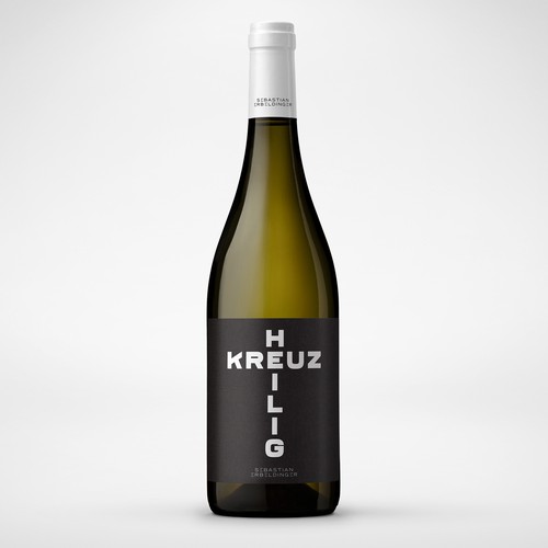 Typographic design with the title 'Minimalistic and typographic wine label'