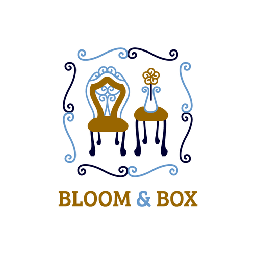 Chair design with the title 'Bloom & Box Company'