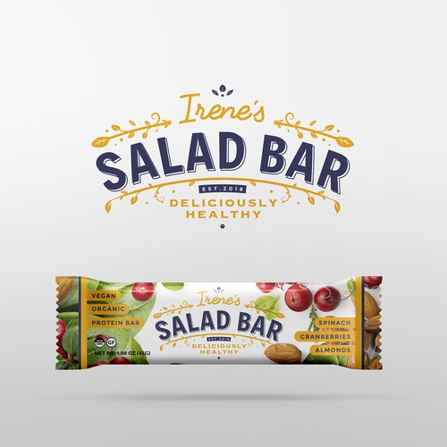 Packaging logo with the title 'Logo For New "Irene's Salad Bar"'