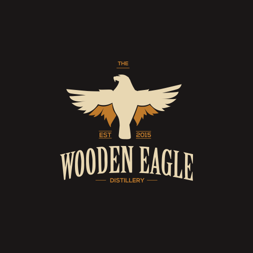 Distillery logo with the title 'The Wooden Eagle Distillery'