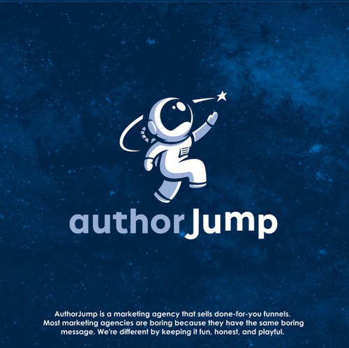 Jump design with the title '"authorjump" Logo Concept '