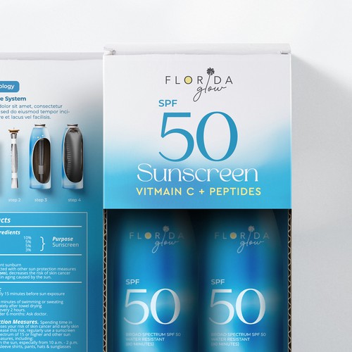 Skincare packaging with the title '50spf sunscreen packaging'