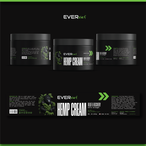 Hemp label with the title 'Hemp Cream Label'