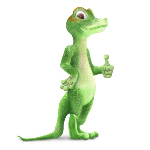 Mascot artwork with the title 'Funny Gecko illustration'