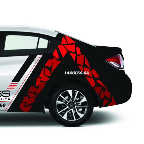 Mosaic design with the title 'Car Vinyl design for Access driving school'