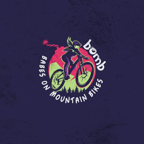Bomb logo with the title 'Mountain Biking Logo'