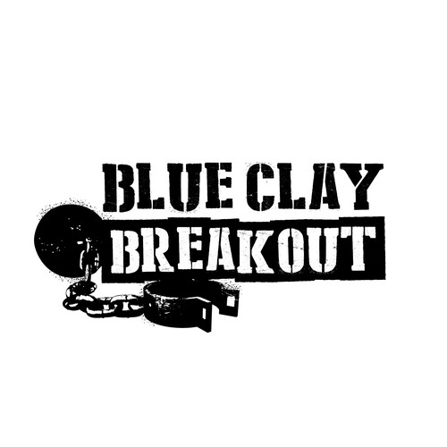 Stencil design with the title 'Logo design for Blue Clay Breakout'