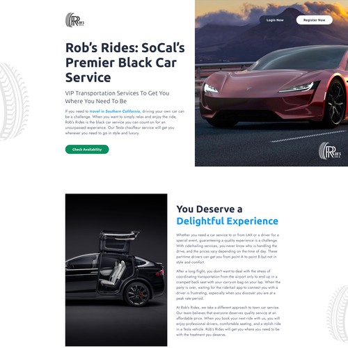 Prototype design with the title 'Car Booking Website'