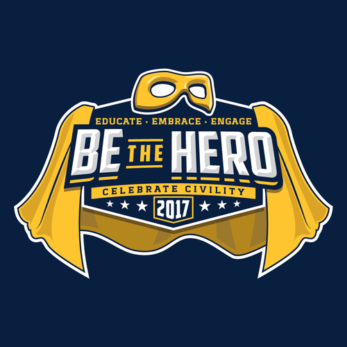 Superhero logo with the title 'Logo concept for Be the Hero'