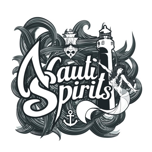 Distillery brand with the title 'Design For 1920's-Themed Logo For Nauti Spirits Farm Distillery'