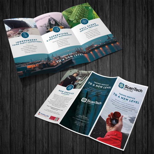 Nautical design with the title ' We need a new brochure for the maritime industry - ScanTech Marine'