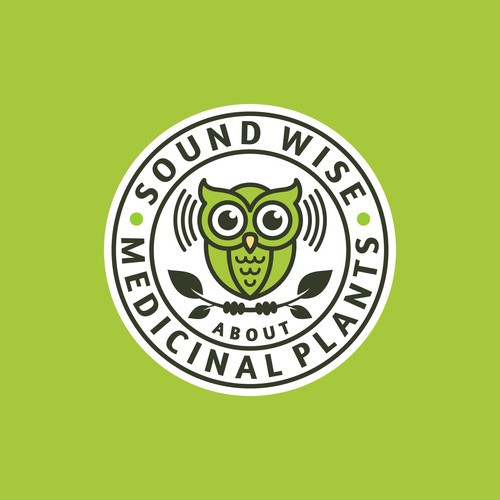 Wise logo with the title 'Sound Wise About Medicinal Plants (an icon to use on SoundWise app for audio lessons)'