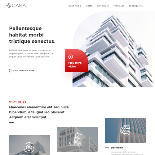 White-space website with the title 'Web design for a innovative real-estate company'