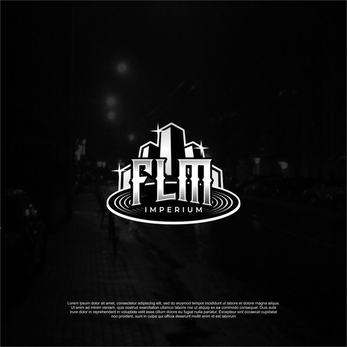 Rap logo with the title 'Hip-Hop Music Label Logo "FLM Imperium"'