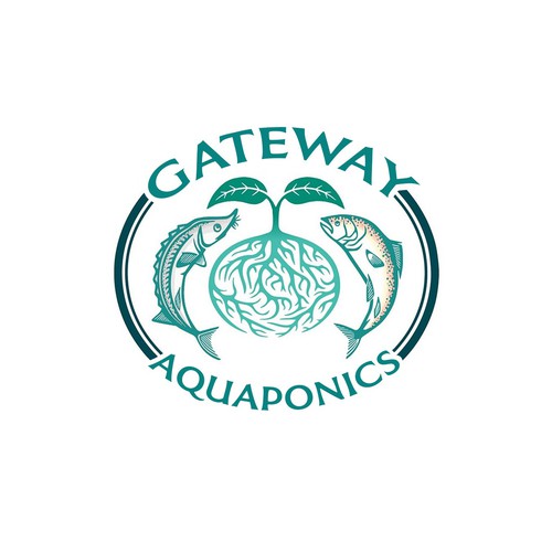 Hydroponics design with the title 'GATEWAY AQUAPONICS'