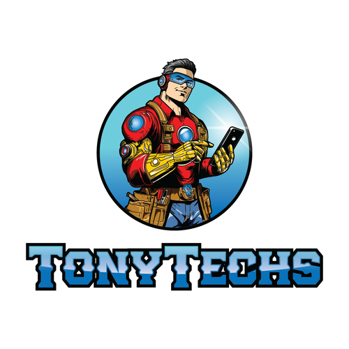Comic logo with the title 'Tony Techs'