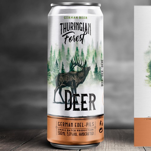 Product label with the title 'Design an attractive Beer Can'