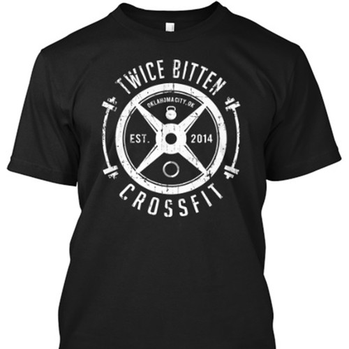 Barbell t-shirt with the title 'T-shirt Design for Crossfit'