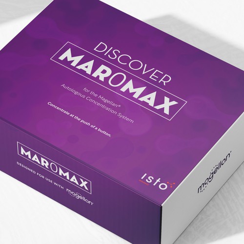 Medicine packaging with the title 'Mar0Max box design'