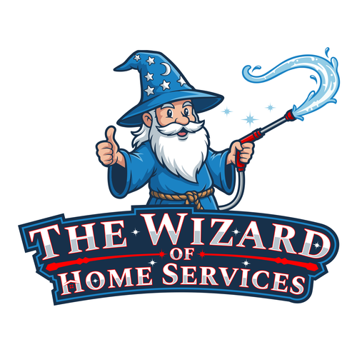 Harry potter logo with the title 'Logo concept for The Wizard of Clean'