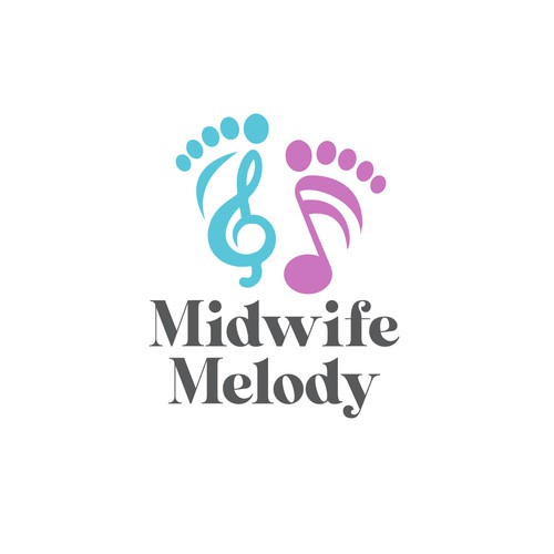 Footprint design with the title 'Midwife Melody Logo Concept'