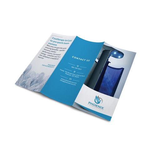 Recovery design with the title 'Brochure for cryotherapy recovery'