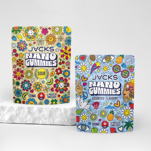 Gummy packaging with the title 'JVCKS NANO GUMMIES'