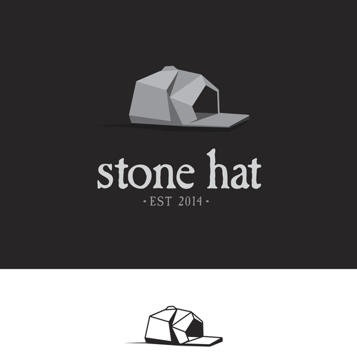 Low poly design with the title 'Logo for Stone Hat, a local pizza store.'