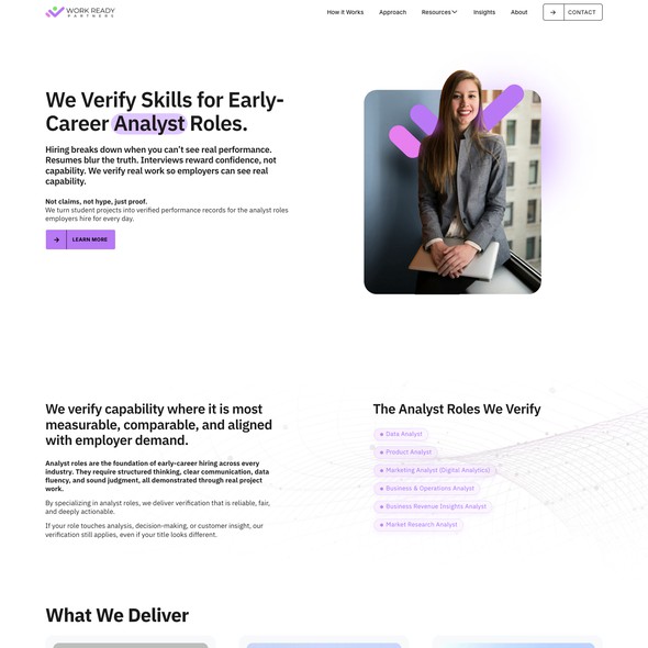 Website with the title 'WRP - We Verify Skills'