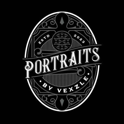 Puzzle logo with the title 'Portraits by Vexzel'