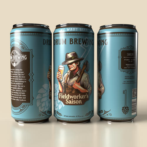 Label artwork with the title 'Fieldworker's Saison'