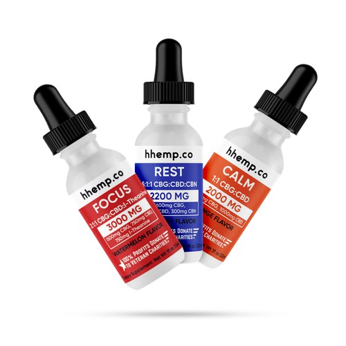 Medical label with the title 'CBD Tinctures design'