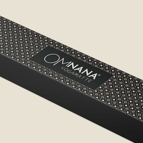 Yoga mat design with the title 'Luxurious Packaging Design for Yoga Mat'