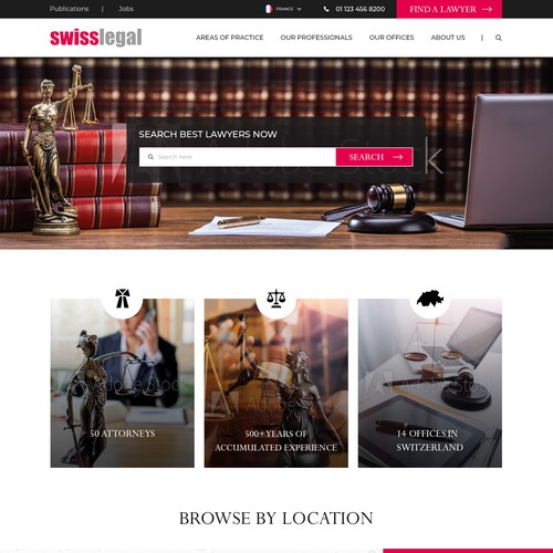 Redesigned website with the title 'WEBSITE REDESIGN for Swiss Lawyer Association 👨‍⚖️⚖️'