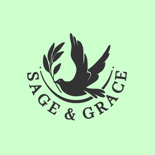 Dove logo with the title 'Classic peaceful logo for funeral organizing website'