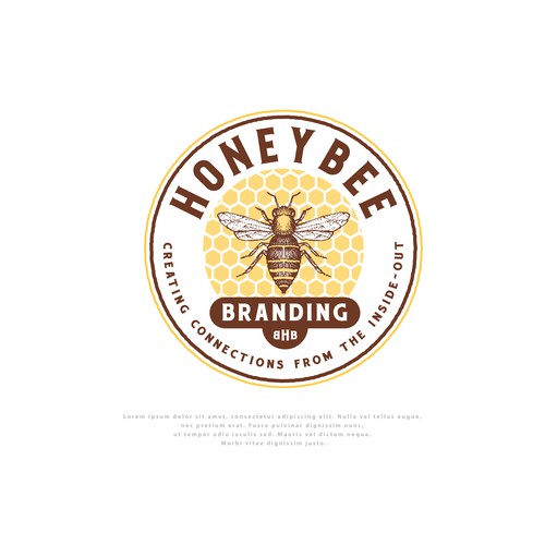 Hand-drawn logo with the title 'Logo for Honey Bee Branding'