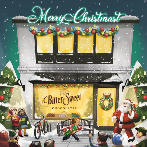 Santa design with the title 'Chocolate calendar'