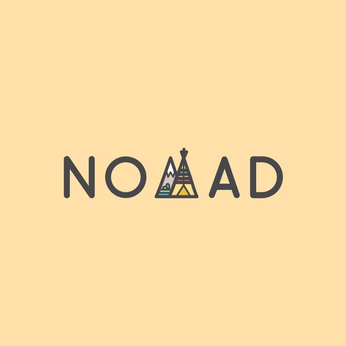 Tent logo with the title 'Nomad'
