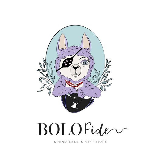 Pirate logo with the title 'Handdrawn animal logo for BOLOFide'