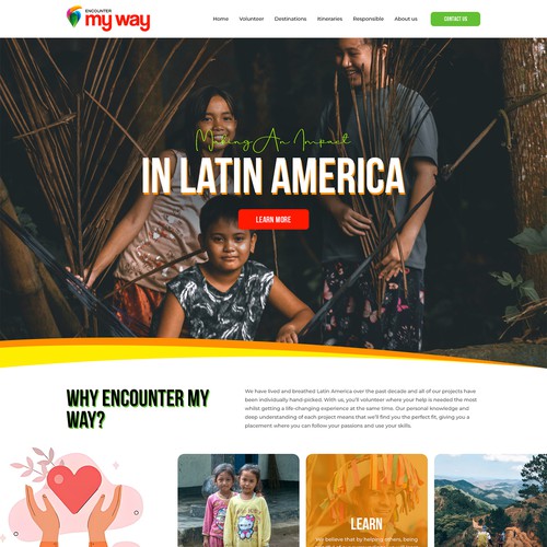 Tourism website with the title 'Encounter My Way'