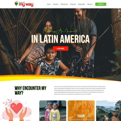 Nonprofit website with the title 'Encounter My Way'