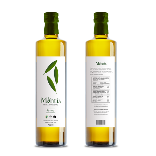 Olive oil label with the title 'Rótulo Azeite de Oliva Mediterrâneo'