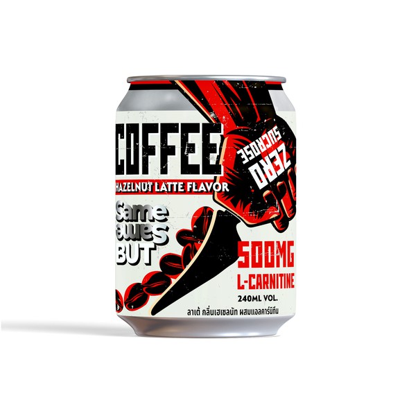 Label with the title 'Canned coffee design (240ML can)'