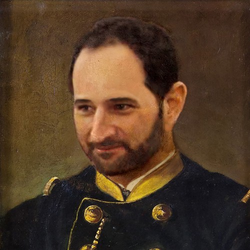 Cool artwork with the title 'Skilled Photoshop artist needed to replace the face in this painting with my friend's face'